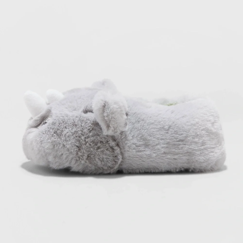 Cat & Jack Toddler Boy Gray Hoppy Moccasin Slippers Size